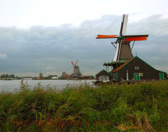 Working Windmills Catching the Breeze ~ Zaandam, Netherlands