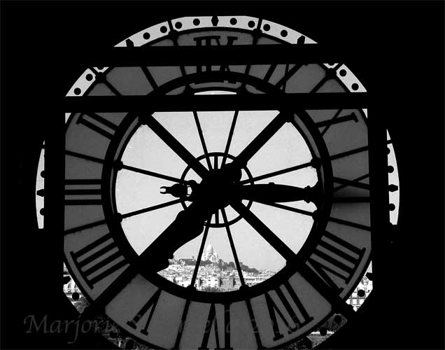 Sacr Coeur Basilica Through Orsay Clock,paris